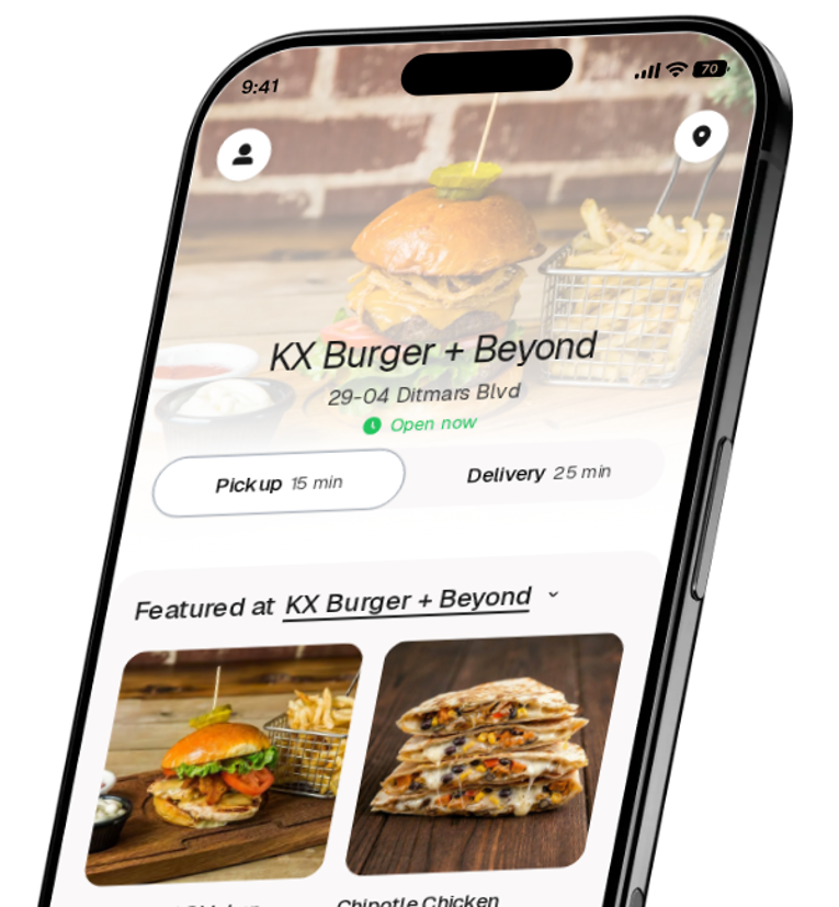 KX Burger + Beyond app preview