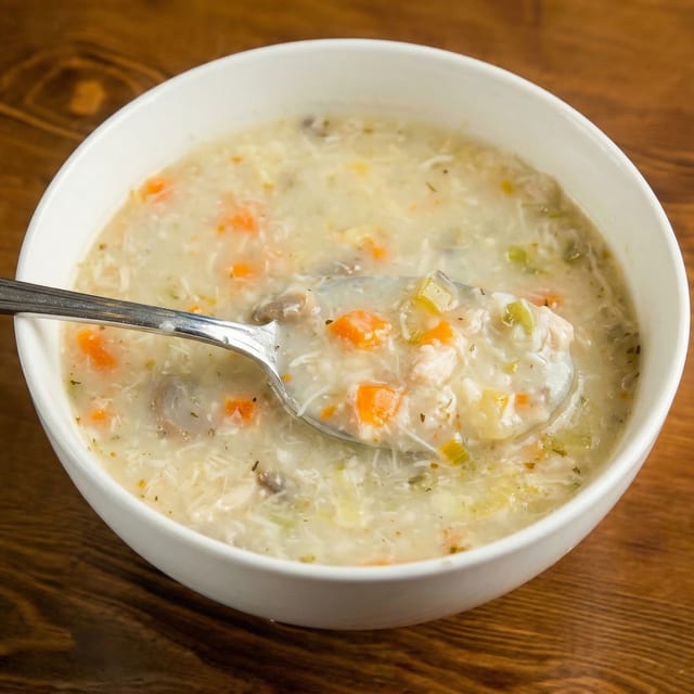 Creamy Chicken Mushroom Soup (Homemade).